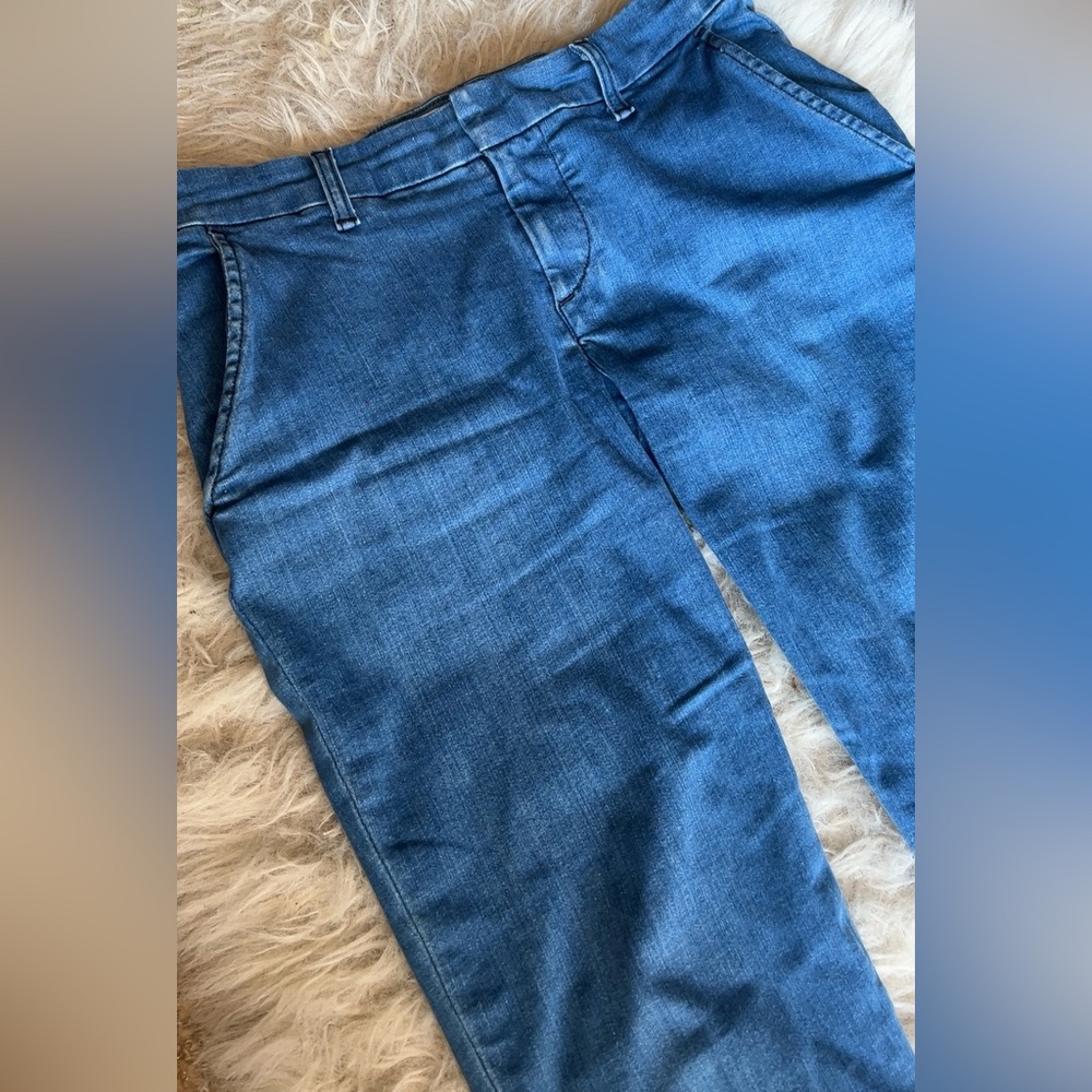 Frank & Eileen | Women’s Wicklow Relaxed Fit Chinos Denim Blue Capri Jeans Size2